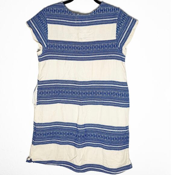 Anthropologie Kopal Womens Shoreline Shift Mini Dress Cotton Canvas Embroidery L - Picture 3 of 12